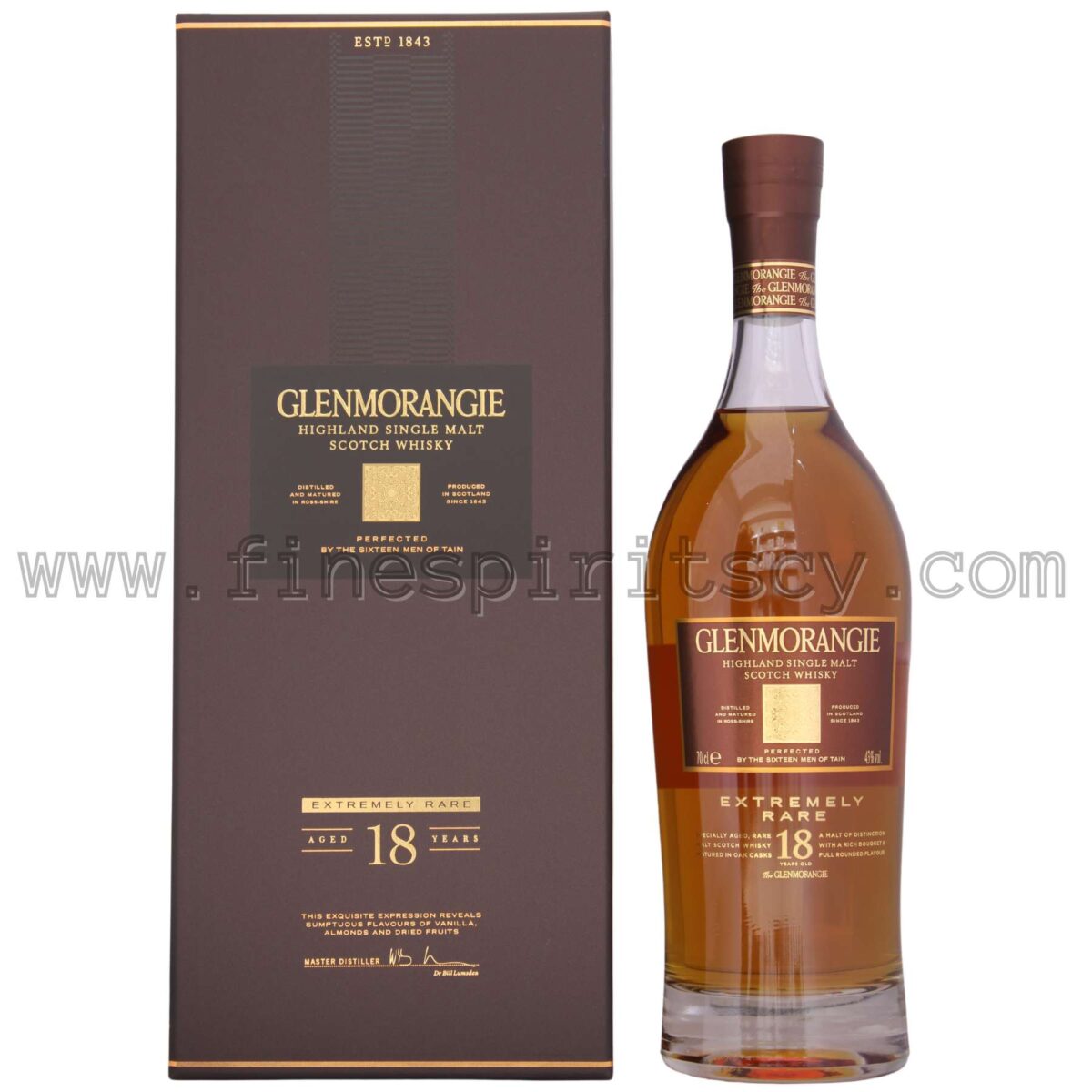 Glenmorangie 18 Years Old Front Bottle Box Cyprus Price Order Online FSCY