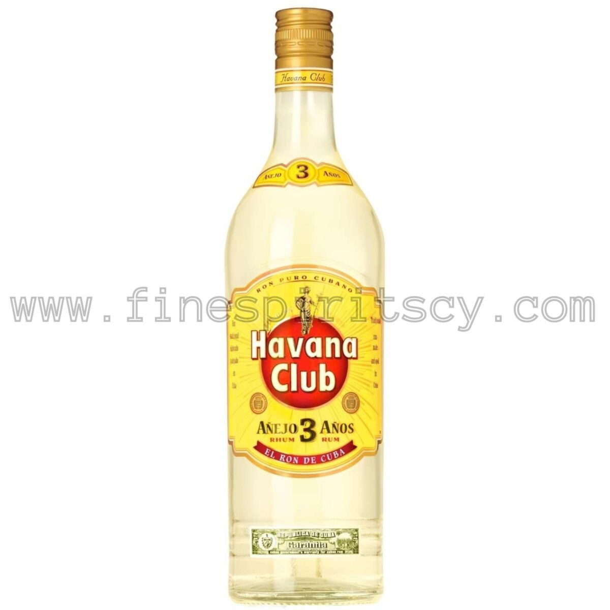 Havana Club 3 Year Old Rum Anejo 3 Anos Cuba Cyprus Price FSCY 1000ml 100cl 1l liter litre