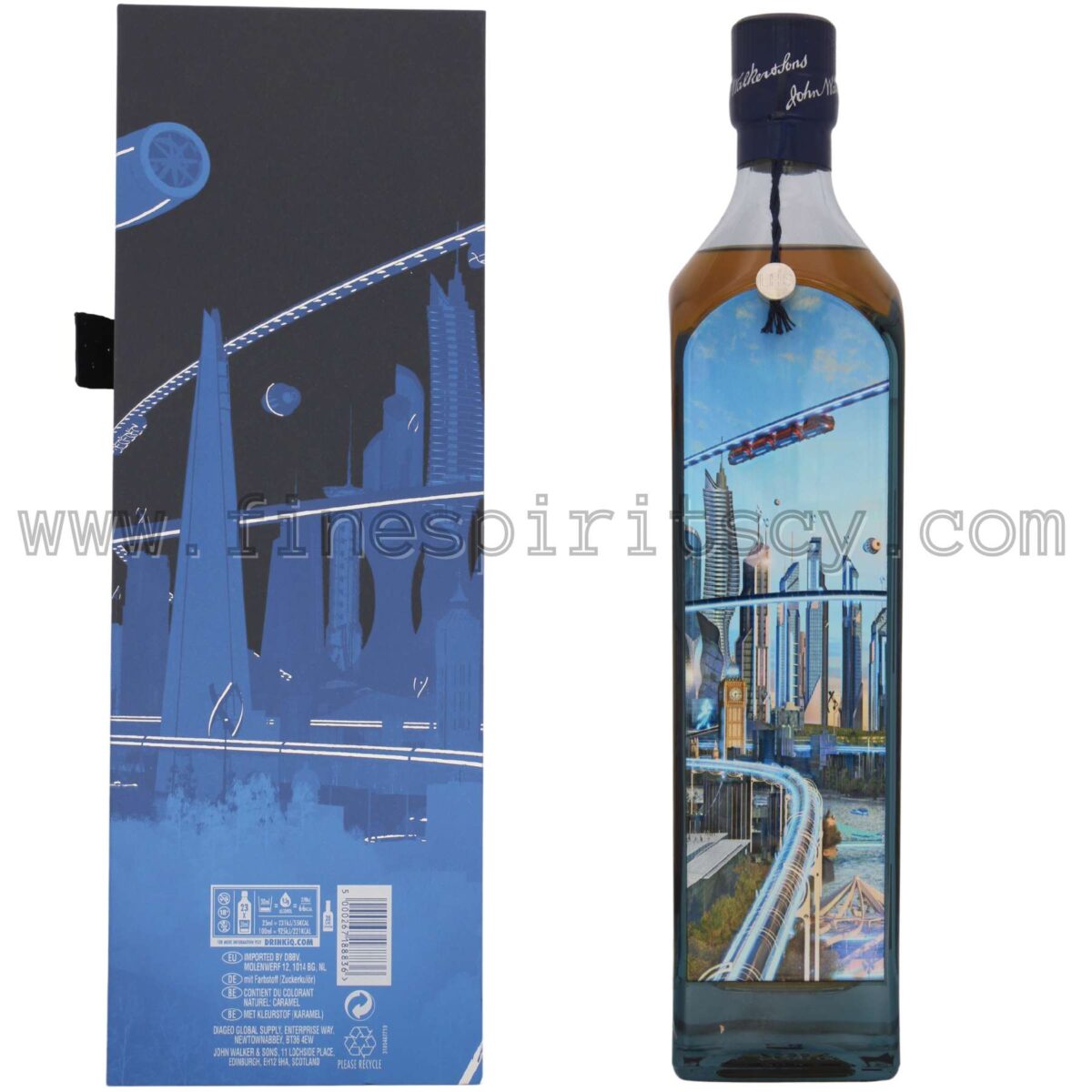 JW Blue Label London Box 2220 Cities Back Bottle Design Cyprus Online Order