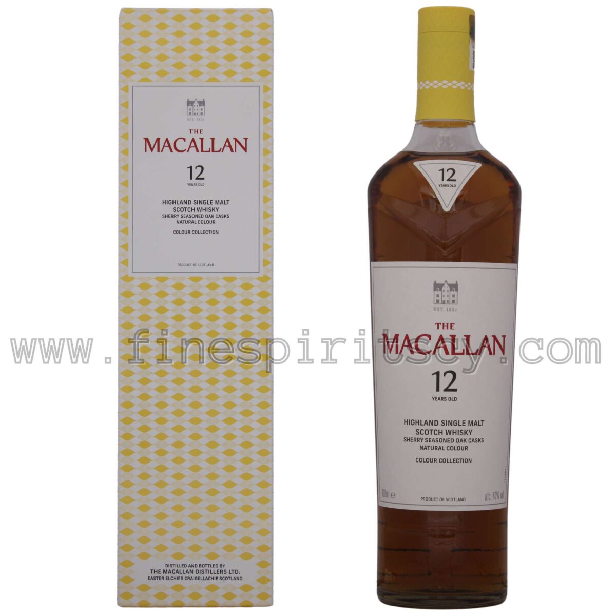 Macallan 12 YO Price Colour Collection Front Box Bottle Cyprus 40 ABV