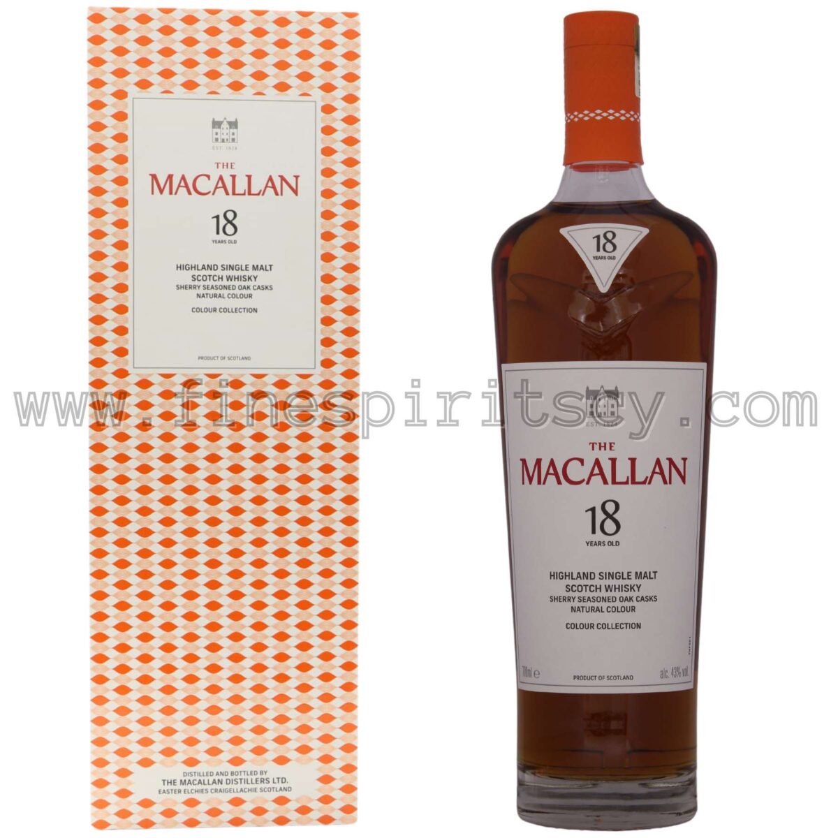 Macallan 18 YO Price Colour Collection Front Box Bottle Cyprus 40 ABV