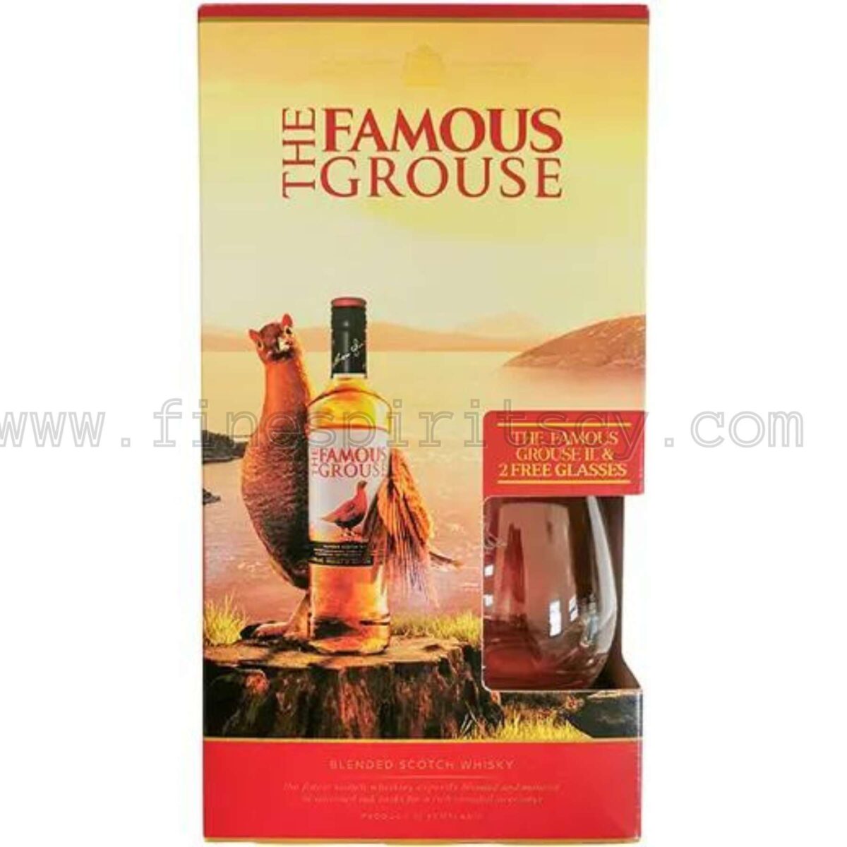 Famous Grouse With 2 Gift Glasses Pack cyprus whisky fine spirits whiskey online cy
