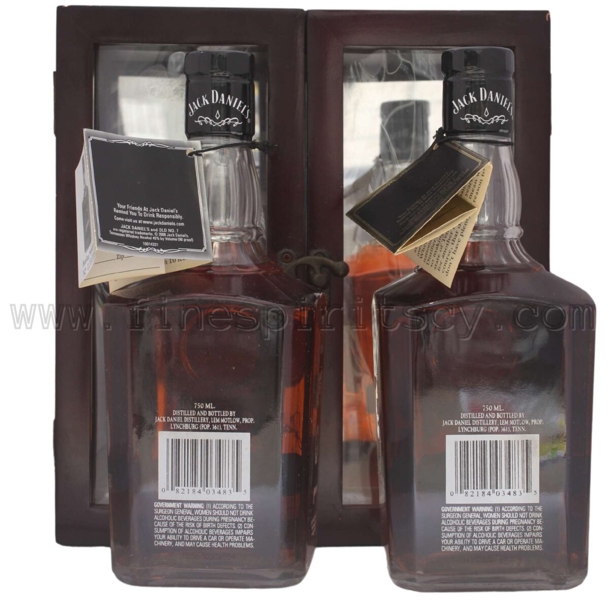 Jack Daniels Prohibition Set 70th 75th Anniversary Back Rear Side Box Bottle cyprus whiskey