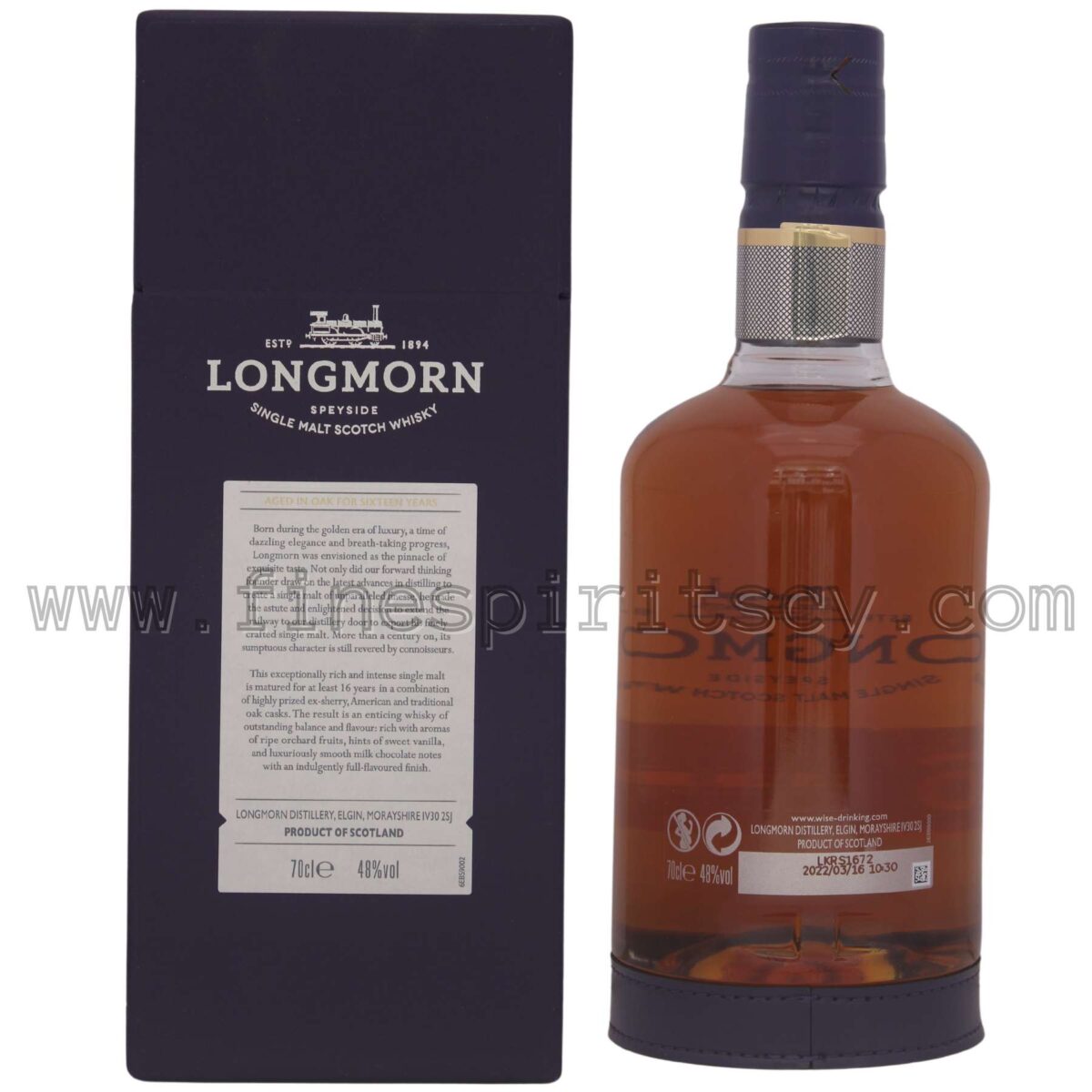 Longmorn 16 Years Old Back Rear Box Bottle CY Whisky Online Whiskey