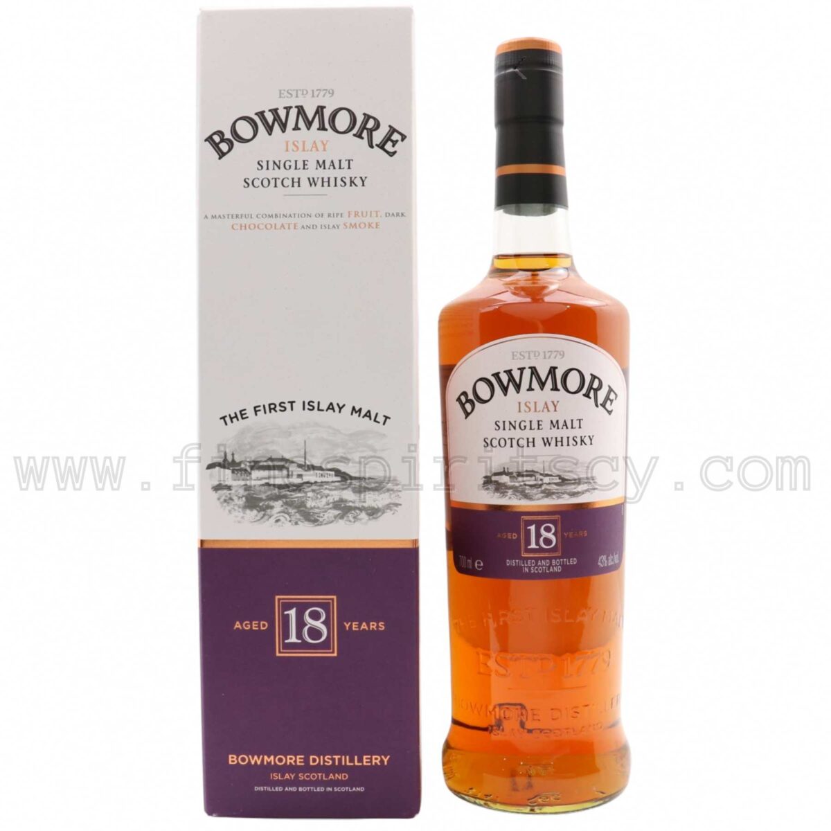 Bowmore 18 Year Old Islay Purple Bottle Cyprus Price CY Whisky Whiskey Shop