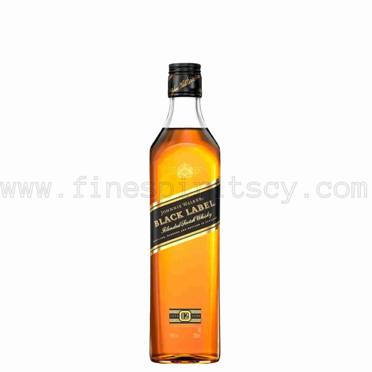 Johnnie Walker Black Label Glass 200ml 20cl 0.2L quarter size bottle 1/4 τεταρτο