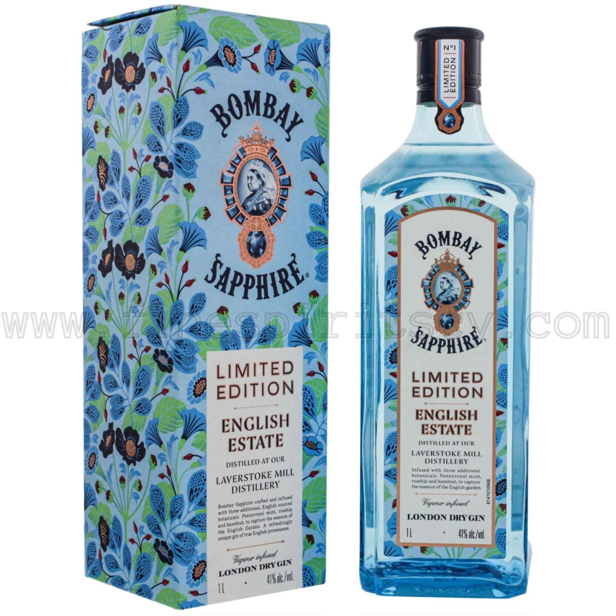 Bombay Sapphire English Estate Limited Edition Gin 1000ml 100cl 1L Liter Litre