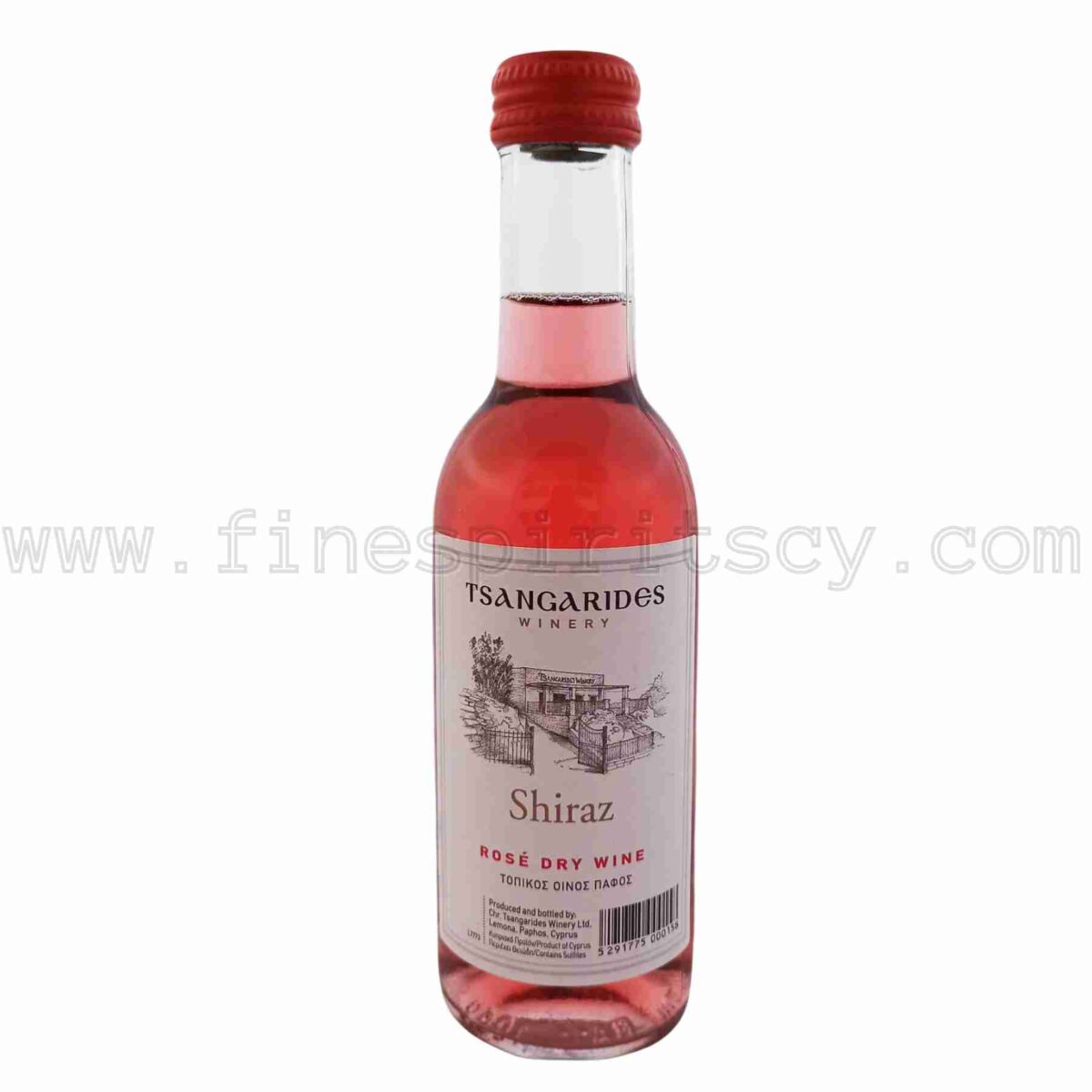 Tsangarides Shiraz Rose 187ml 18.7cl 0.187L mini miniature small