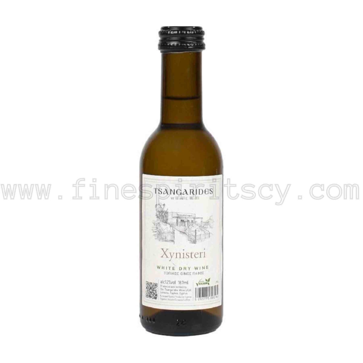 Tsangarides Xynisteri Dry White Wine 187ml 18.7cl 20cl mini small