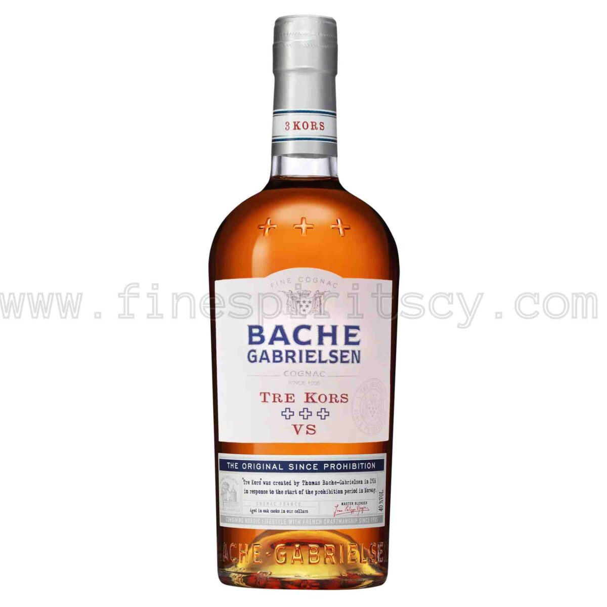 Bache Gabrielsen VS Tre Kors Cognac 100cl 1L Liter Litre 1000ml