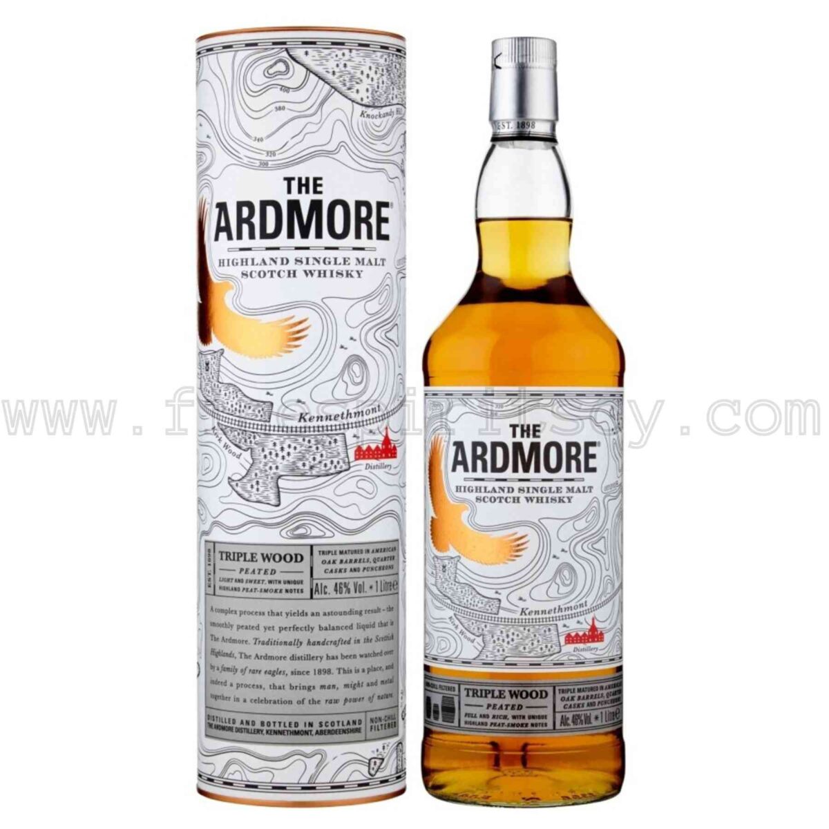 The Ardmore Triple Wood Puncheon, American Oak, Quarter Casks 1000ml 100cl 1L Liter Litre