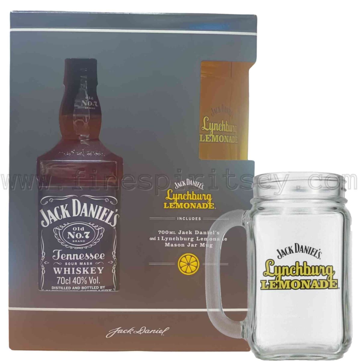 Jack Daniels Lynchburg Lemonade Mason Jar Mug Gift Set Box 700ml 70cl 0.7L