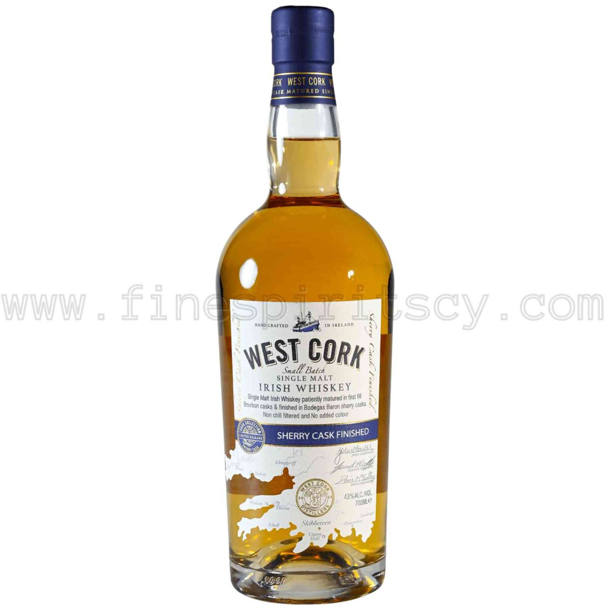 West Cork Sherry Cask Finish Irish Single Malt Whiskey 700ml 70cl 0.7L