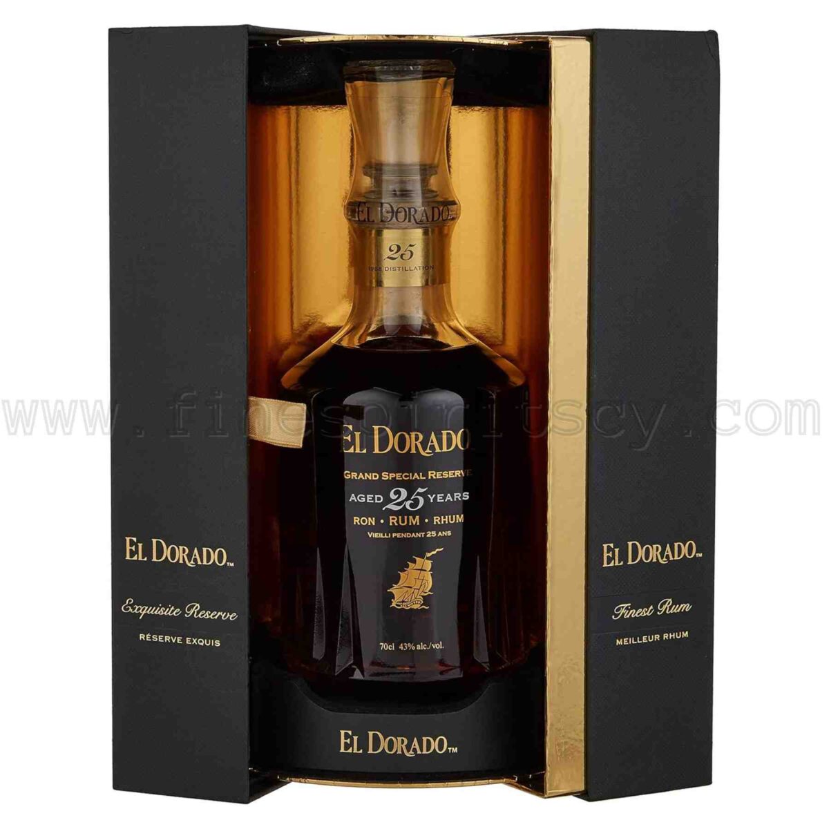 El Dorado 25 YO Gift Box Collectable Open Inside Bottle 700ml 70cl 0.7L