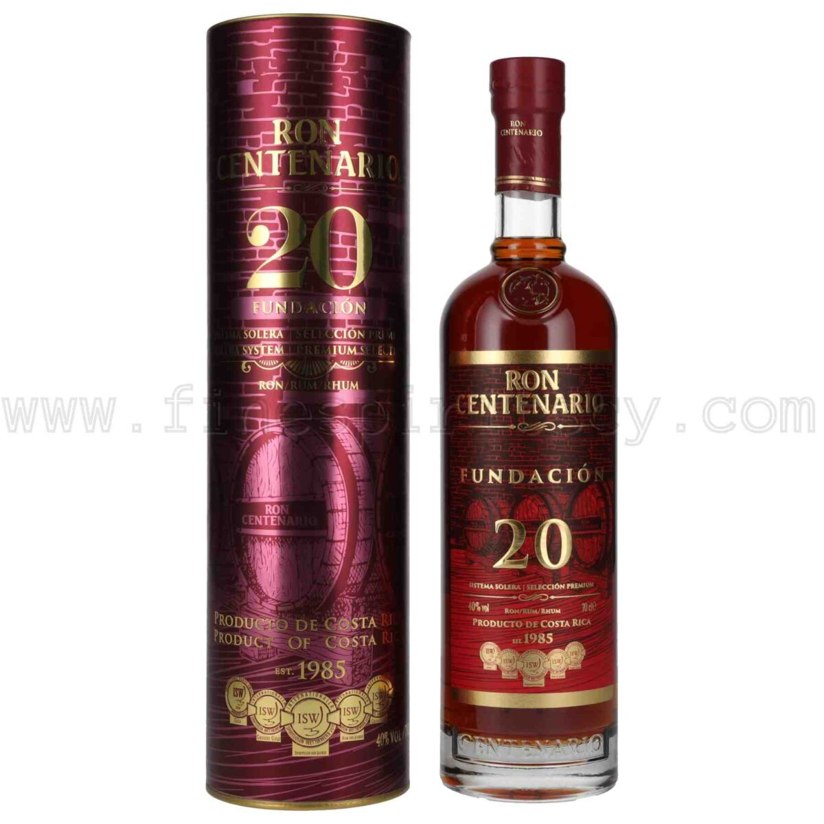 Ron Centenario 20 Year Old Fundacion Foundation Solera System 700ml 70cl 0.7L