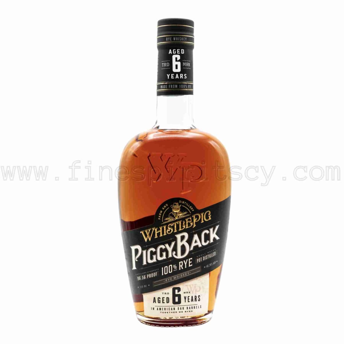 WhistlePig Piggyback 6 Year Old Straight Rye Whiskey 750ml 75cl 0.75L