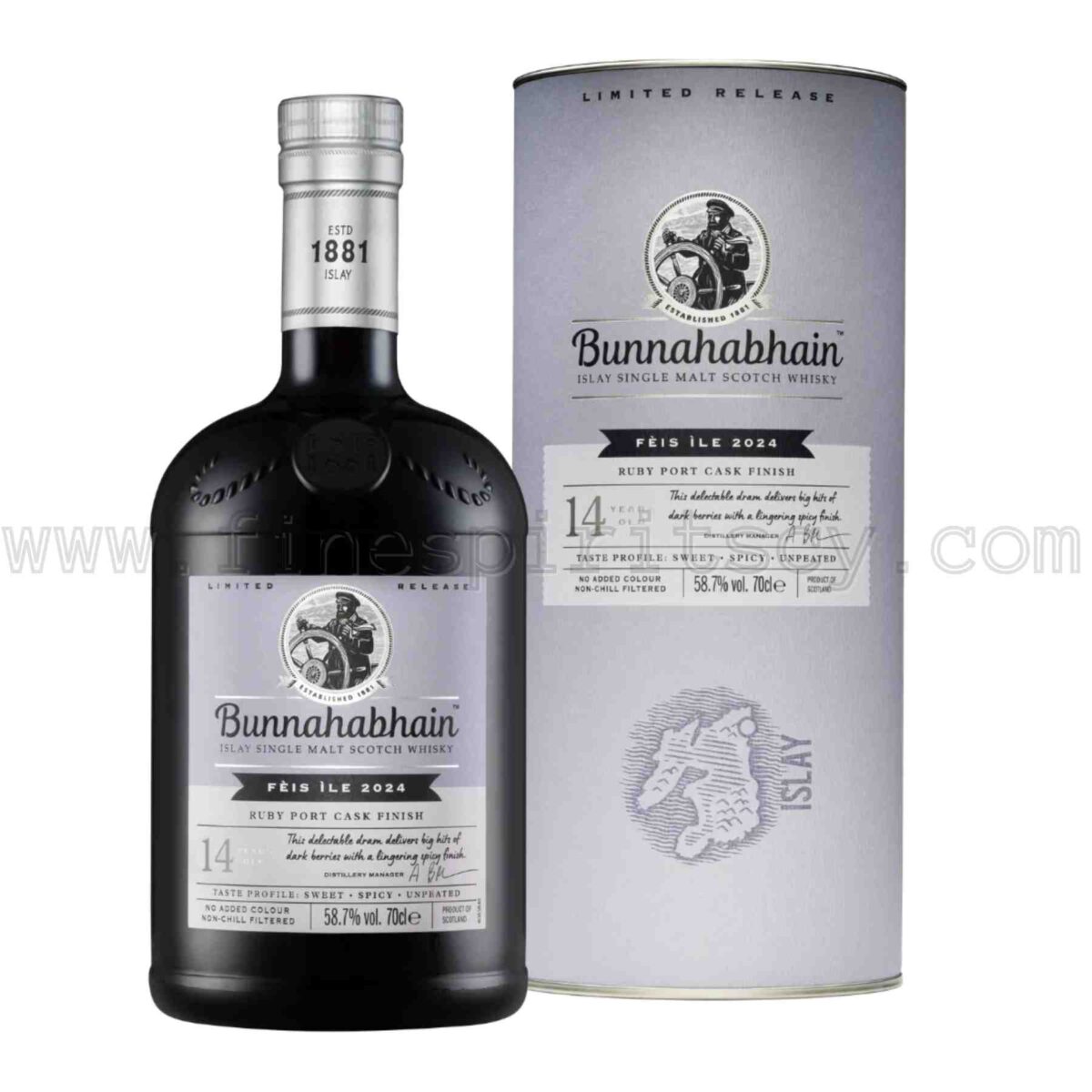 Bunnahabhain Feis Ile 2024 14 Year Old Ruby Port Cask Finish 700ml 70cl 0.7L