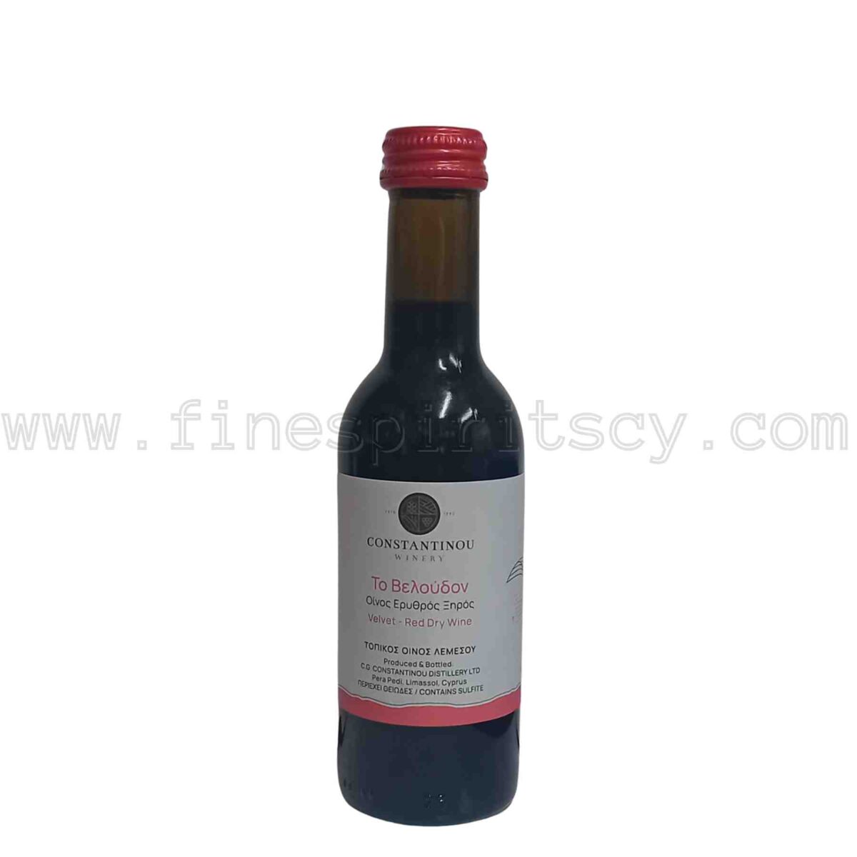 Constantinou Winery Veloudon Red Dry Wine 187ml 18.7cl 0.187L aviation