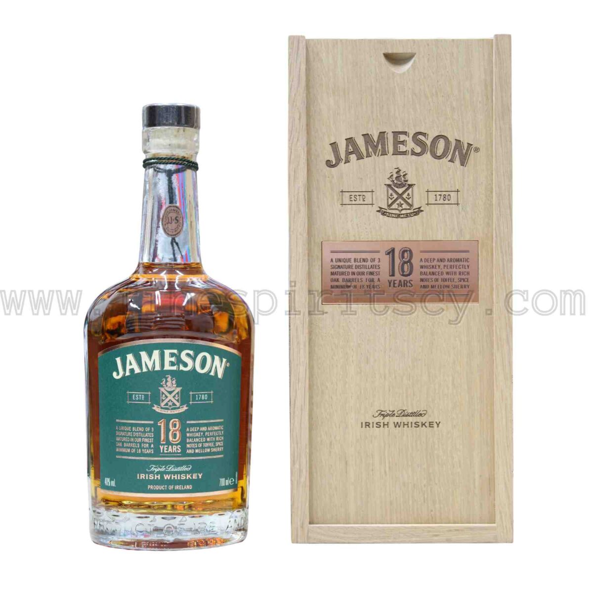 Jameson 18 Year Old Triple Distilled Irish Whiskey 700ml 70cl 0.7L