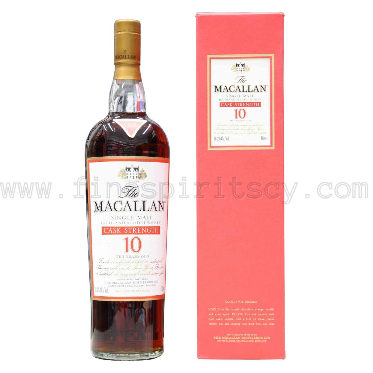 Macallan 10 Year Old Cask Strength Sherry Oak Matured 1000ml 100cl 1l liter litre 58.2%