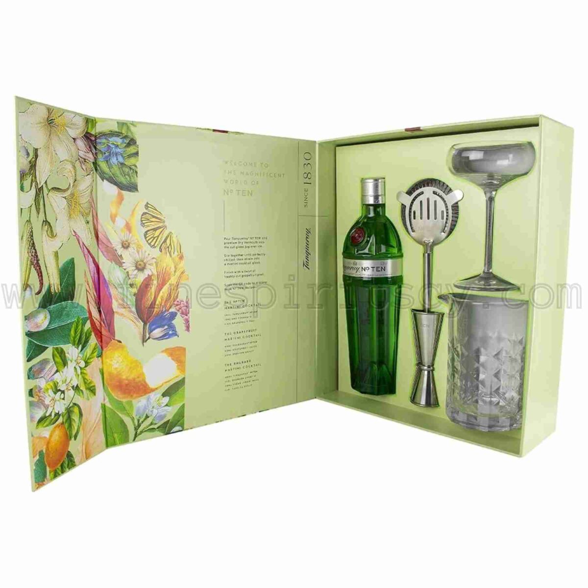 Tanqueray No 10 Martini Cocktail Gift Set Jigger Strainer Mixing Jug Glass