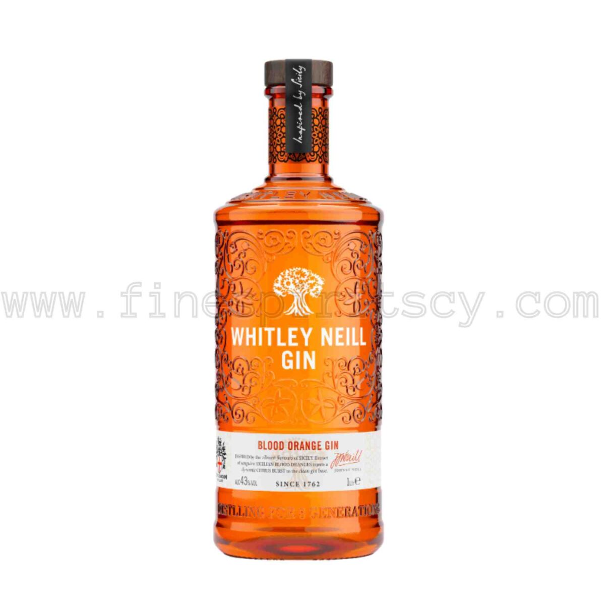 Whitley Neill Blood Orange Gin 1000ml 100cl 1l liter litre