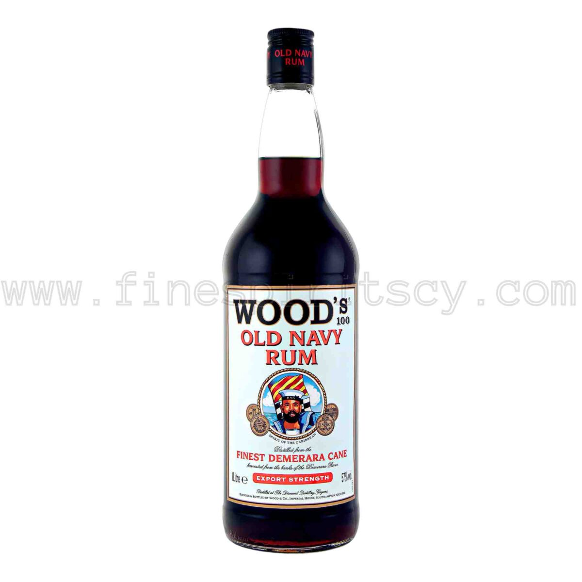 Wood's 100 Old Navy Rum Export Strength Finest Demerara Cane 1000ml 100cl 1l liter litre