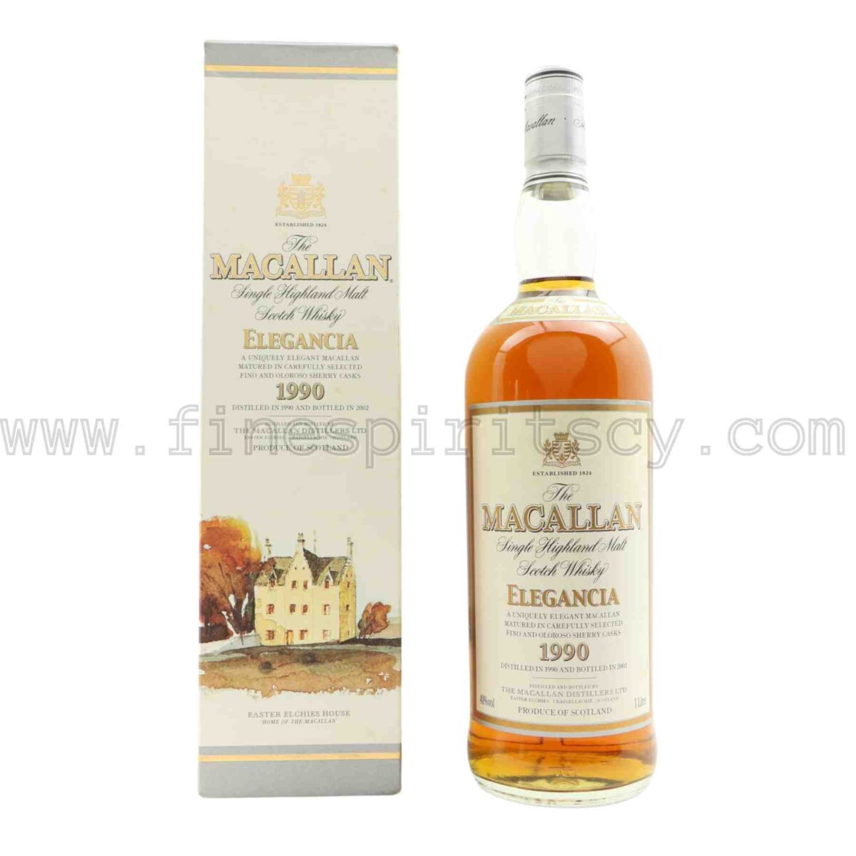 The Macallan Distilled 1990 Elegancia 12 Year OId Bottled 2002 1000ml 100cl 1l liter litre