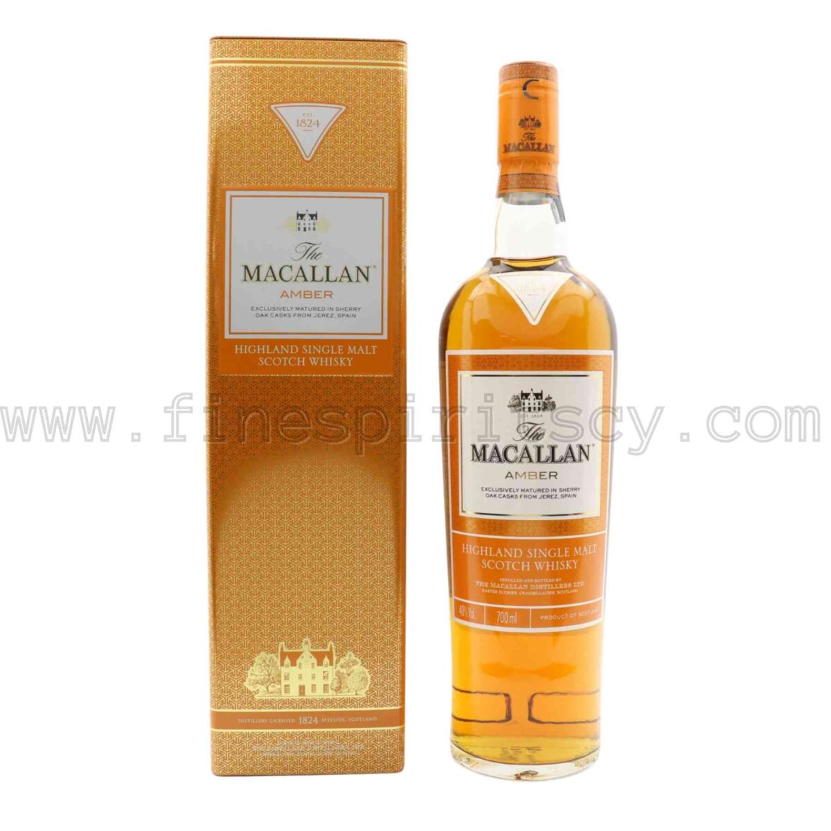 Macallan Amber Single Malt Whisky 700ml 70cl 0.7L Fine Spirits Cyprus Scotch