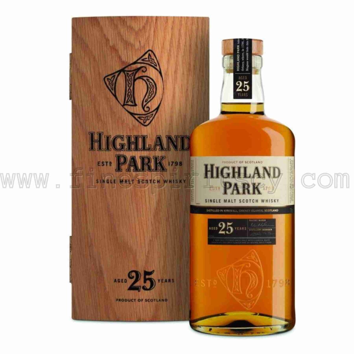 Highland Park 25 Year Old Pre-2019 Release old version wooden box 700ml 70cl 0.7L