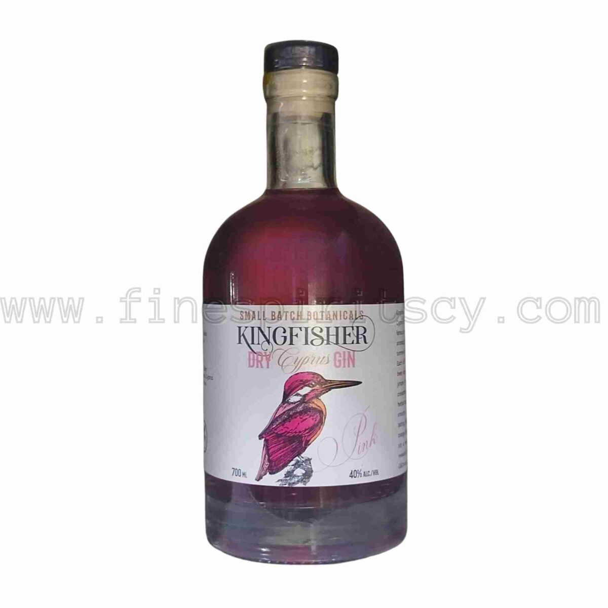 Kingfisher Pink Dry Cyprus Gin Small Batch Botanicals 700ml 70cl 0.7L