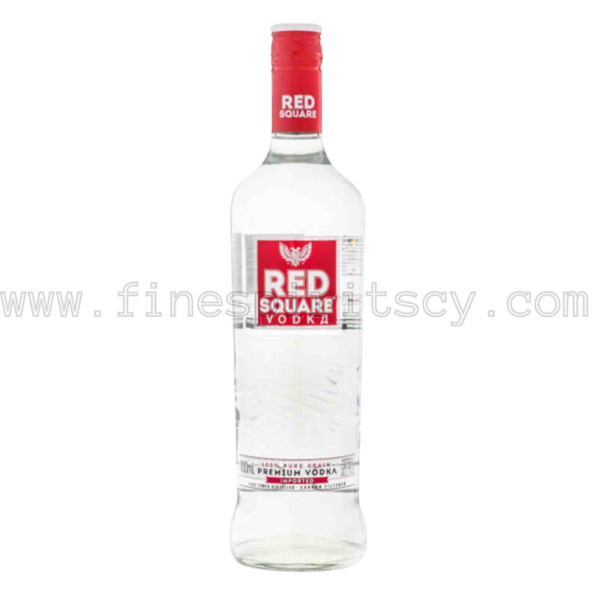 Red Square Vodka Five Times Distilled 1000ml 100cl 1l liter litre imported 100% pure grain