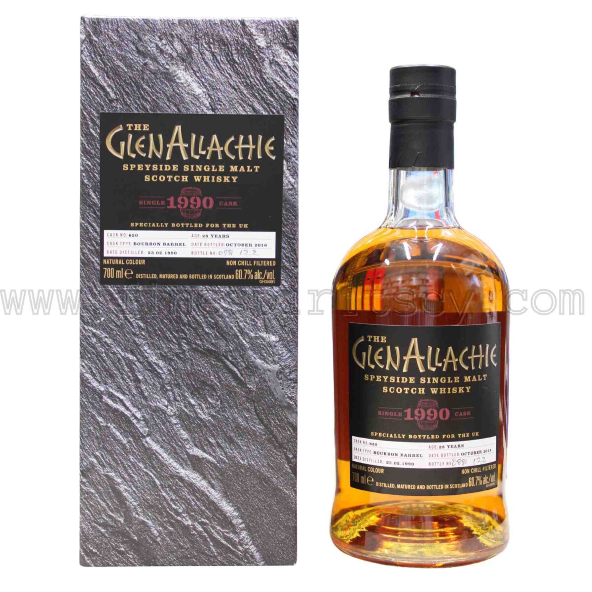 GlenAllachie 1990 Single Cask Bourbon Barrel 28 Year Old 700ml 70cl 0.7L cask number 620