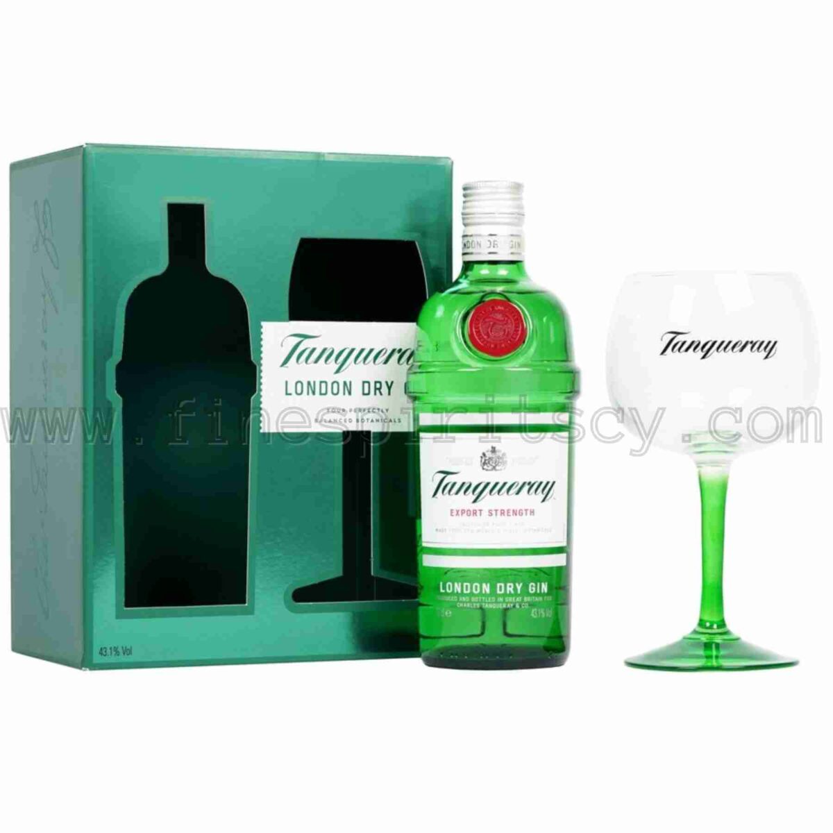 Tanqueray London Dry Gin + Cocktail Glass Gift Pack Set Idea 700ml 70cl 0.7L