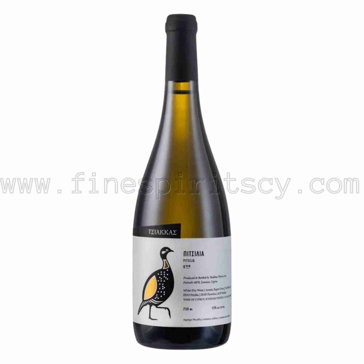 Tsiakkas Pitsilia White Wine Cyprus Cypriot 750ml 75cl 0.75L