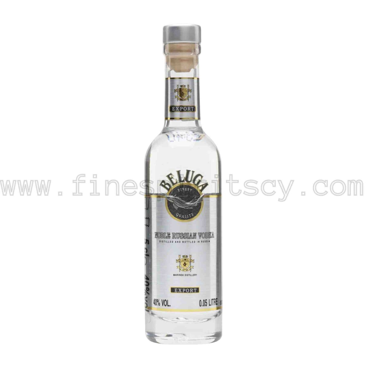 beluga noble russian vodka 50ml 5cl 0.05L mini miniature decor mariinsk distillery