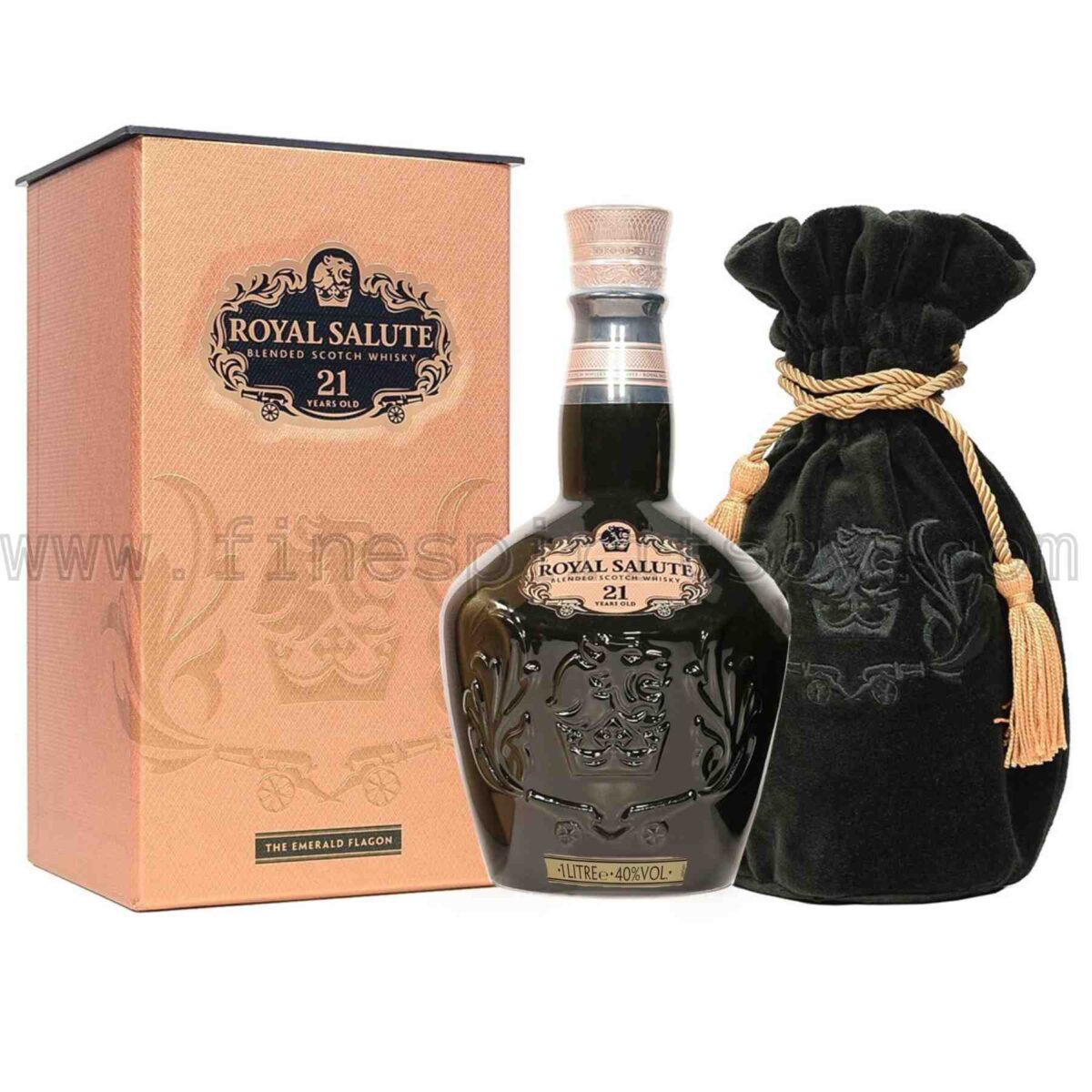 Chivas Regal Brothers Royal Salute 21 Year Old The Emerald Flagon 1000ml 100cl 1l liter litre