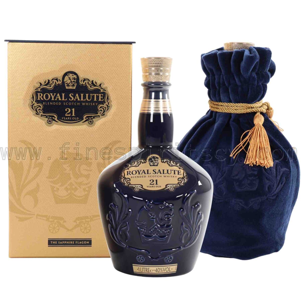 Chivas Regal Brothers Royal Salute 21 Year Old The Sapphire Flagon 1000ml 100cl 1l liter litre