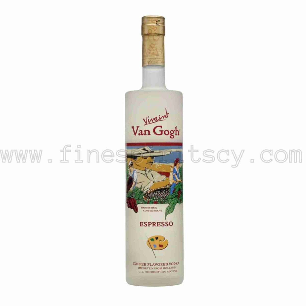 vincent van gogh espresso coffee flavored vodka naturally infused 1000ml 100cl 1l liter litre holland netherlands