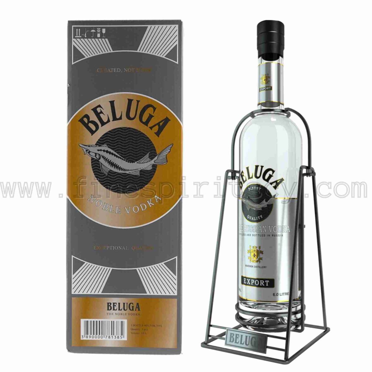 Beluga Noble Vodka Russian Magnum 600cl 6000ml 6.0L Price cyprus 6 litre liter cradle stand