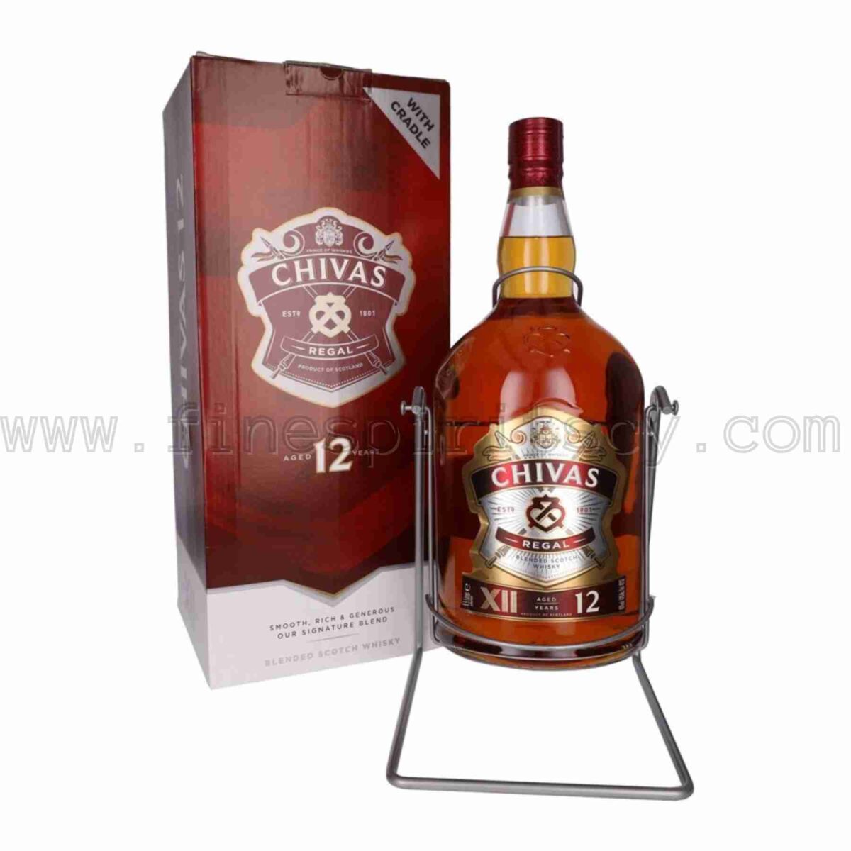 Chivas Regal 12 Years Old 4500ml 450cl 4.5L super magnum cradle stand display presentation Cyprus Fine Spirits CY Whisky Price
