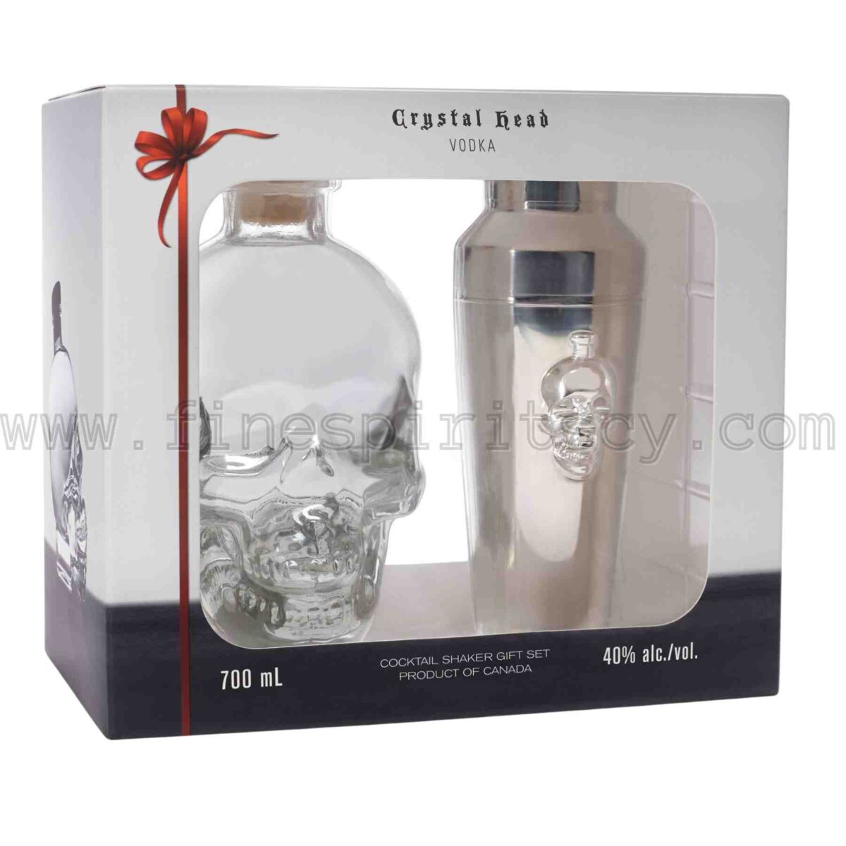 Crystal Head Original Vodka + Cocktail Shaker 700ml 70cl 0.7L Gift Pack Set