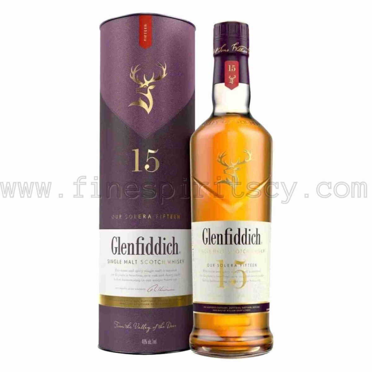 Glenfiddich 15 Year Old Solera Reserve Fine Spirits Cyprus 15YO Price Order Online Purple 1000ml 100cl 1l liter litre