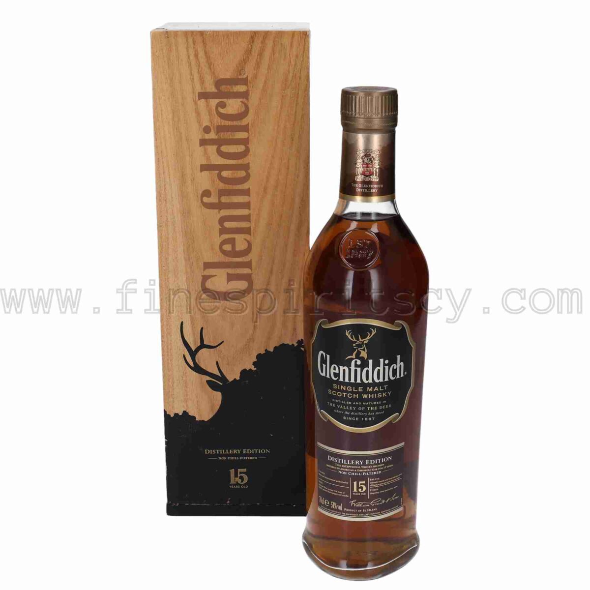 Glenfiddich 15 Year Old Distillery Edition wooden box single malt scotch whisky 700ml 70cl 0.7L