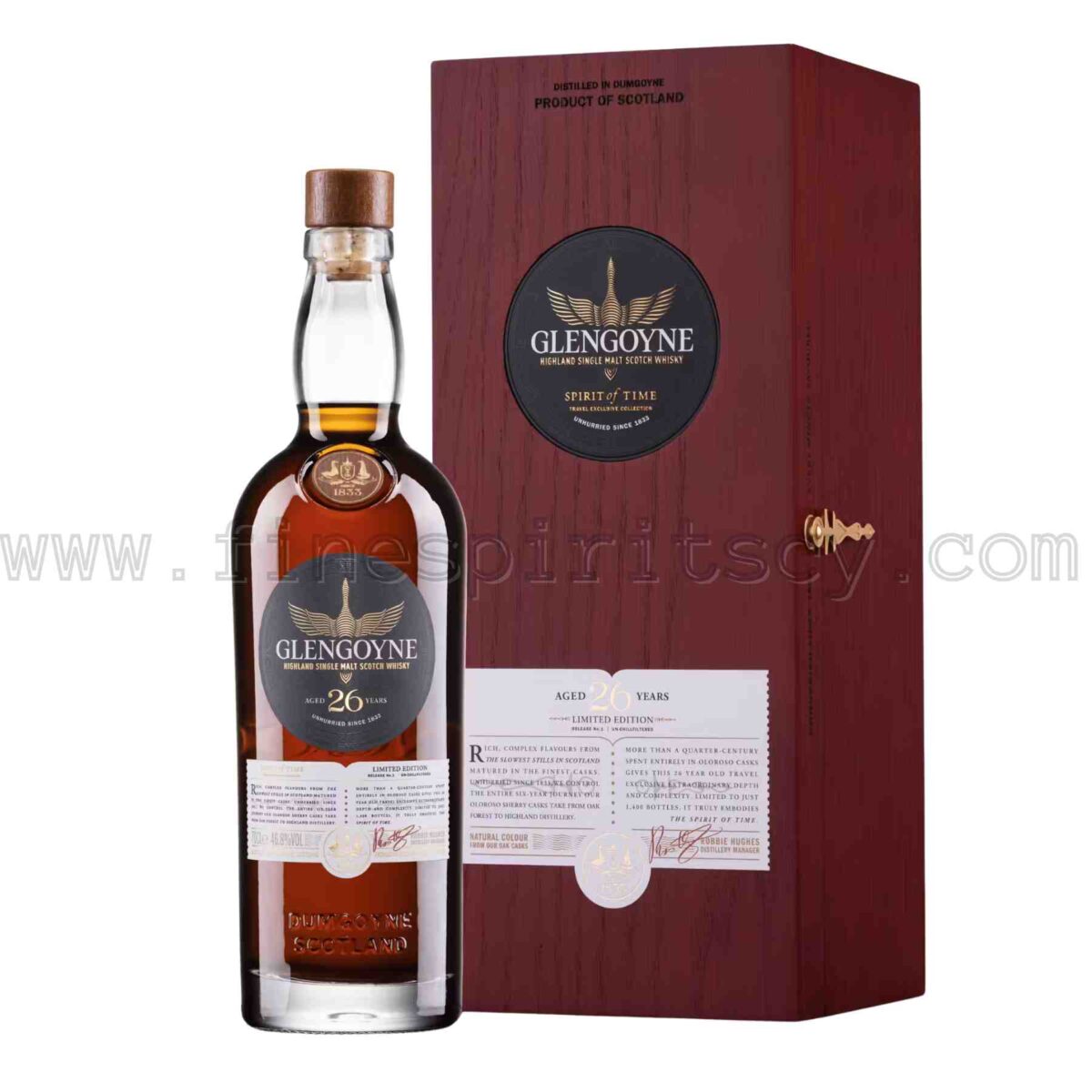 Glengoyne 26 Year Old The Spirit Of Time Wooden Box Travel Retail Exclusive 700ml 70cl 0.7L