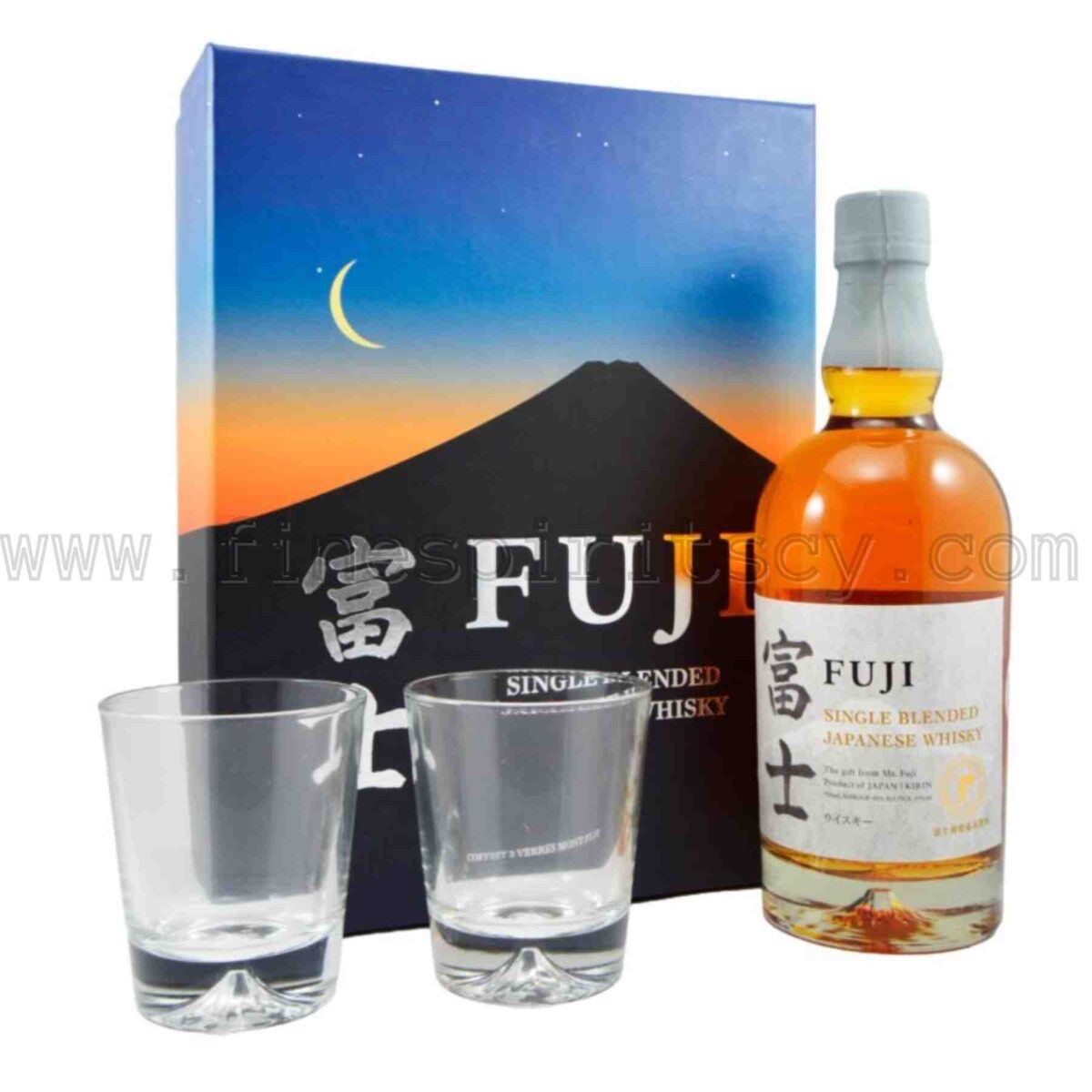 Kirin Fuji Blended Japanese Whisky + 2 Glasses Gift Set 700ml 70cl 0.7L