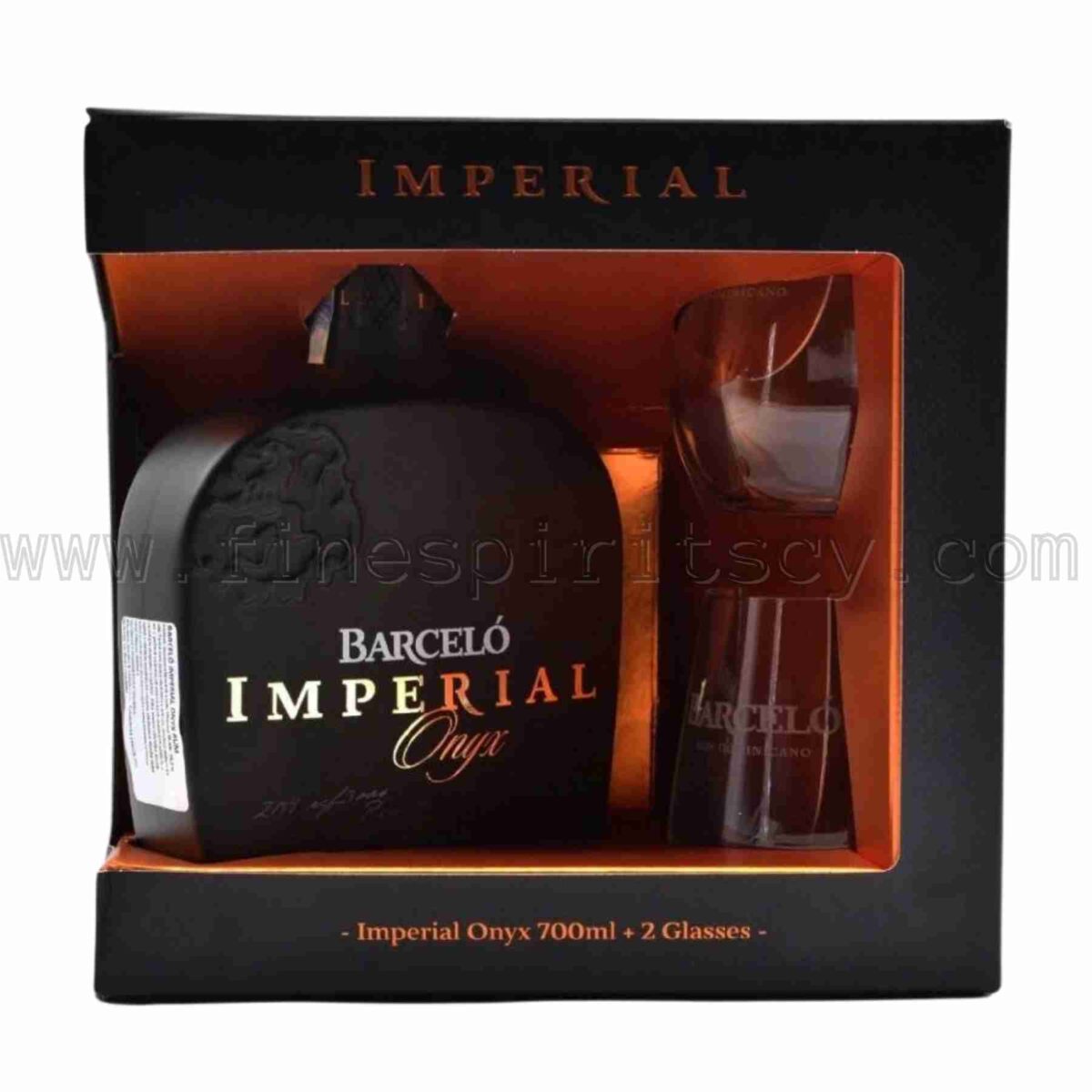 Ron Barcelo Imperial Onyx + 2 glasses gift set Rum Dominican Republic Dominicano 700ml 70cl 0.7L