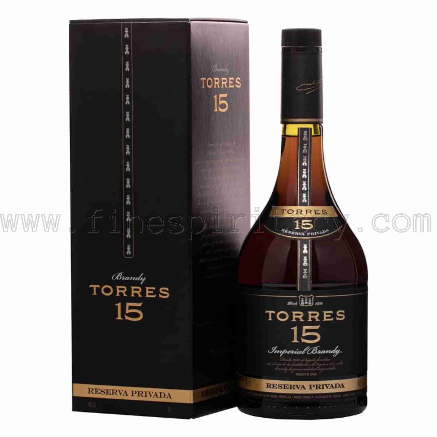 Torres 15 FSCY Torres 15 Reserva Privada Brandy Spain Spanish 1000ml 100cl 1l liter litre
