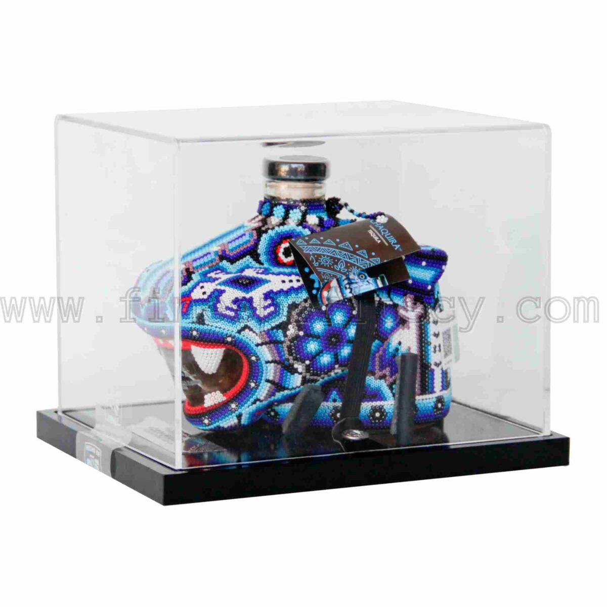 Chaquira Blanco Blue Tequila Reserva de El Jaguar Mexican Box Display Case