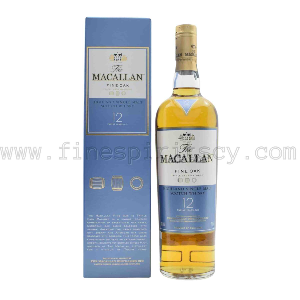 Macallan 12 Year Old Fine Oak Triple Cask old box discontinued rare 700ml 70cl 0.7L